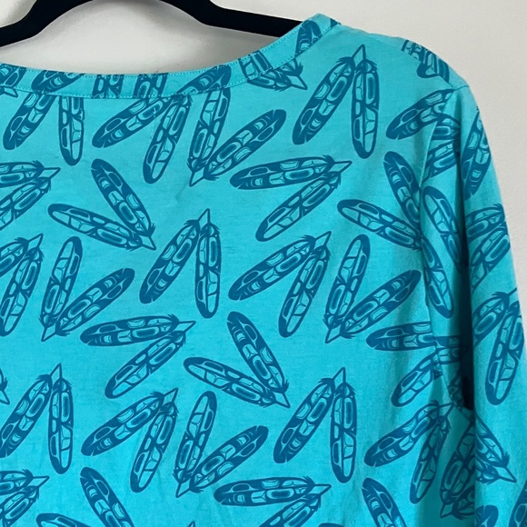 Native Northwest T-shirt 3/4 Sleeve tee  Feathers by Corey Bulpitt size S - Picture 3 of 9